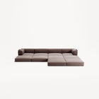 LUNA - 4 Seat corner sofa with open end - Right - Corduroy Warm Brown