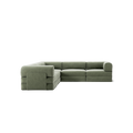 LUNA - 5 Seat corner sofa - Left - Corduroy Moss Green