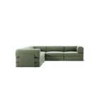 LUNA - 5 Seat corner sofa - Left - Corduroy Moss Green