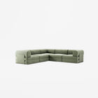 LUNA - 5 Seat corner sofa - Left - Corduroy Moss Green