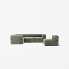LUNA - 5 Seat corner sofa - Left - Corduroy Moss Green