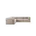 LUNA - 5 Seat corner sofa - Left - Corduroy Pale Beige