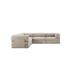 LUNA - 5 Seat corner sofa - Left - Corduroy Pale Beige