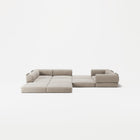 LUNA - 5 Seat corner sofa - Left - Corduroy Pale Beige