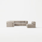 LUNA - 5 Seat corner sofa - Left - Corduroy Pale Beige