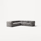 LUNA - 5 Seat corner sofa - Left - Chenille Jacquard Zebra Black White