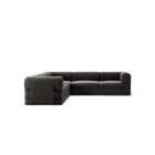 LUNA - 5 Seat corner sofa - Left - Corduroy Charcoal