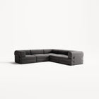 LUNA - 5 Seat corner sofa - Right - Corduroy Charcoal