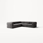 LUNA - 5 Seat corner sofa - Left - Corduroy Charcoal