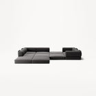 LUNA - 5 Seat corner sofa - Left - Corduroy Charcoal