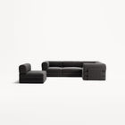 LUNA - 5 Seat corner sofa - Right - Corduroy Charcoal