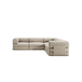 LUNA - 5 Seat corner sofa - Right - Corduroy Off-White