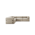 LUNA - 5 Seat corner sofa - Left - Corduroy Off-White