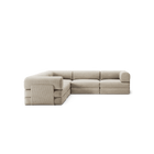 LUNA - 5 Seat corner sofa - Left - Corduroy Off-White