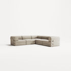 LUNA - 5 Seat corner sofa - Right - Corduroy Off-White
