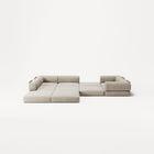 LUNA - 5 Seat corner sofa - Left - Corduroy Off-White