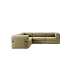 LUNA - 5 Seat corner sofa - Left - Corduroy Lime