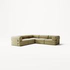 LUNA - 5 Seat corner sofa - Left - Corduroy Lime
