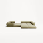 LUNA - 5 Seat corner sofa - Right - Corduroy Lime