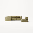 LUNA - 5 Seat corner sofa - Left - Corduroy Lime