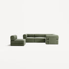 LUNA - 5 Seat corner sofa - Right - Corduroy Moss Green
