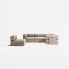 LUNA - 5 Seat corner sofa - Right - Corduroy Pale Beige