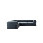 LUNA - 5 Seat corner sofa - Left - Corduroy Dark Blue