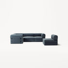LUNA - 5 Seat corner sofa - Left - Corduroy Dark Blue