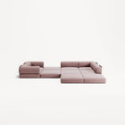 LUNA - 5 Seat corner sofa - Right - Corduroy Soft Pink