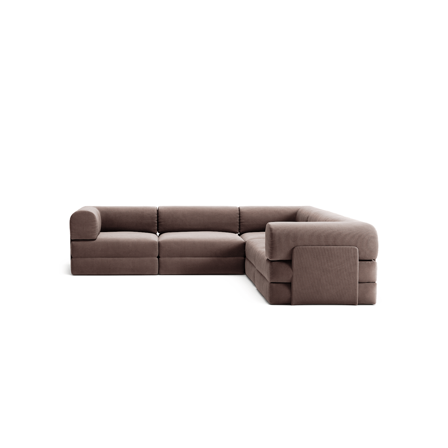 LUNA - 5 Seat corner sofa - Right - Corduroy Warm Brown