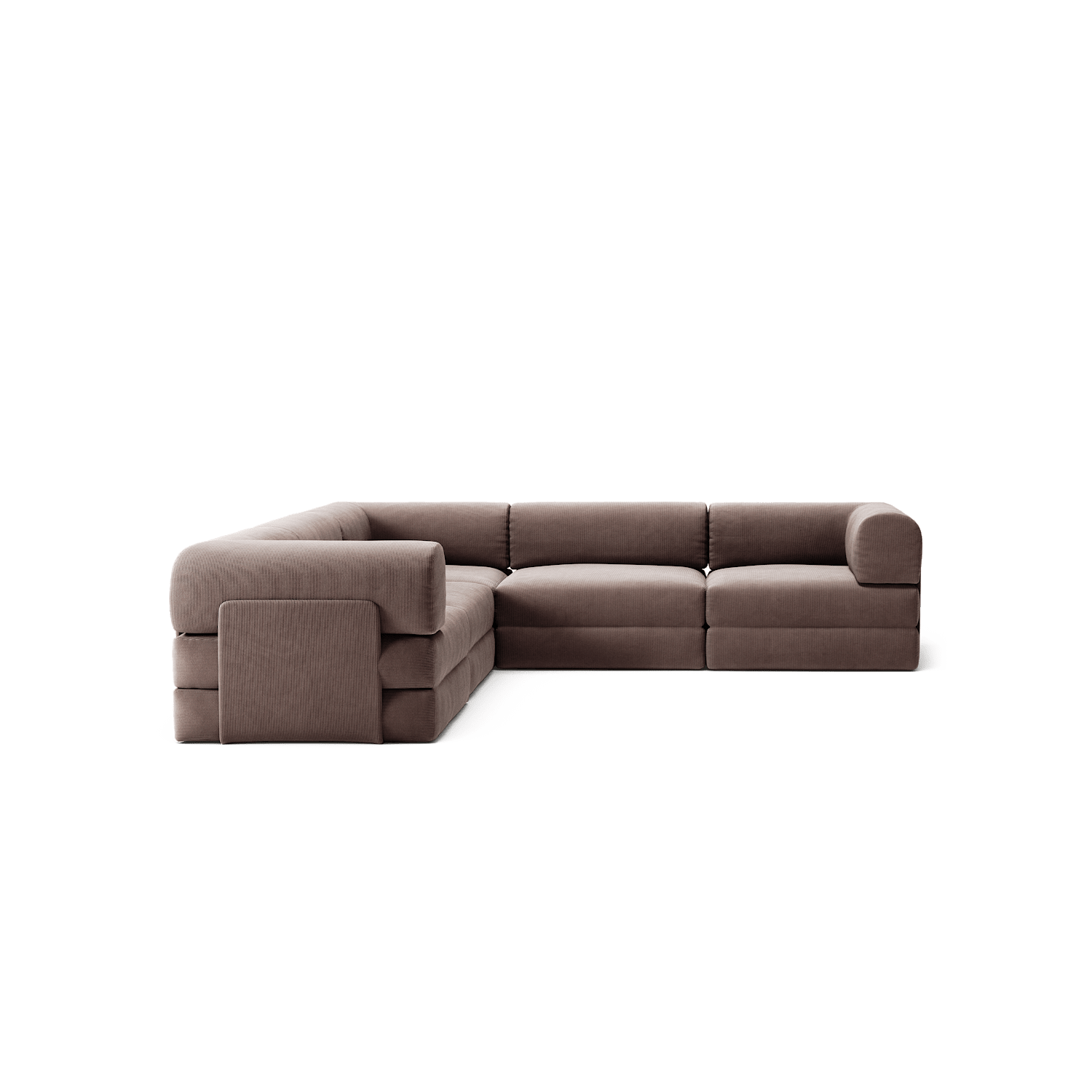 LUNA - 5 Seat corner sofa - Left - Corduroy Warm Brown