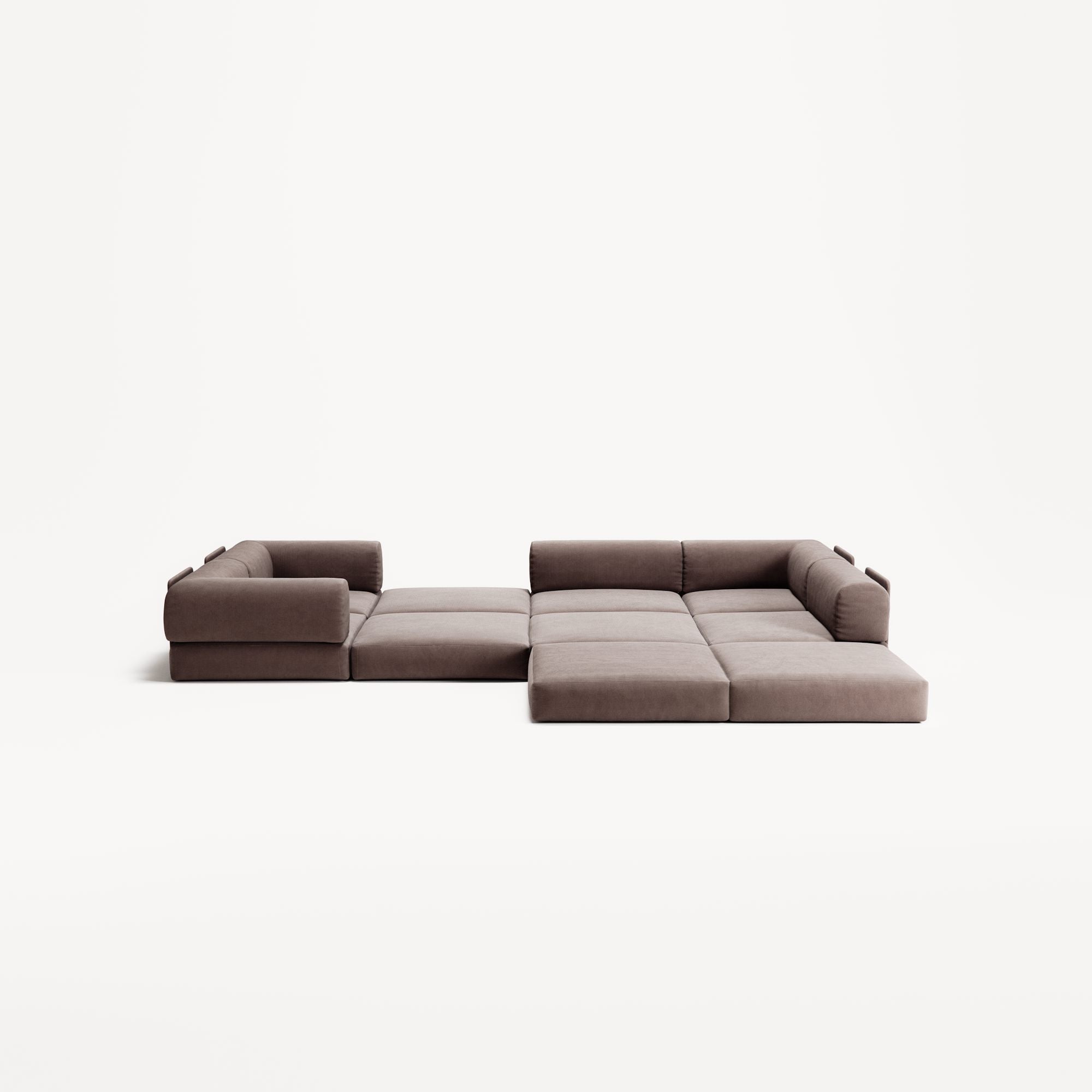 LUNA - 5 Seat corner sofa - Right - Corduroy Warm Brown