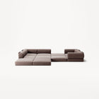 LUNA - 5 Seat corner sofa - Left - Corduroy Warm Brown