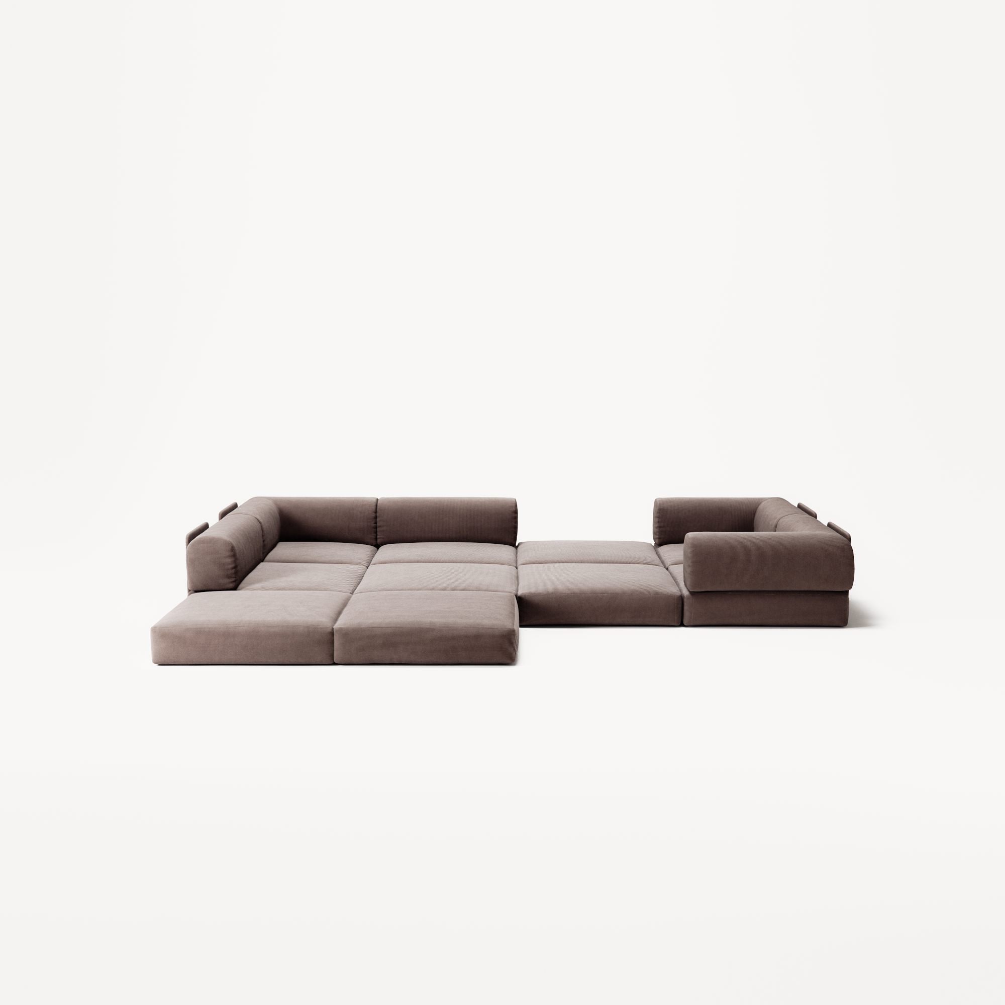 LUNA - 5 Seat corner sofa - Left - Corduroy Warm Brown