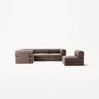 LUNA - 5 Seat corner sofa - Left - Corduroy Warm Brown