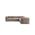 LUNA - 5 Seat corner sofa - Right - Chenille Jacquard Zebra Brown White