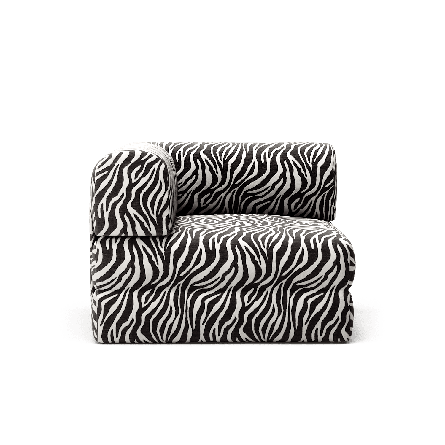 LUNA - Corner - Chenille Jacquard Zebra Black White