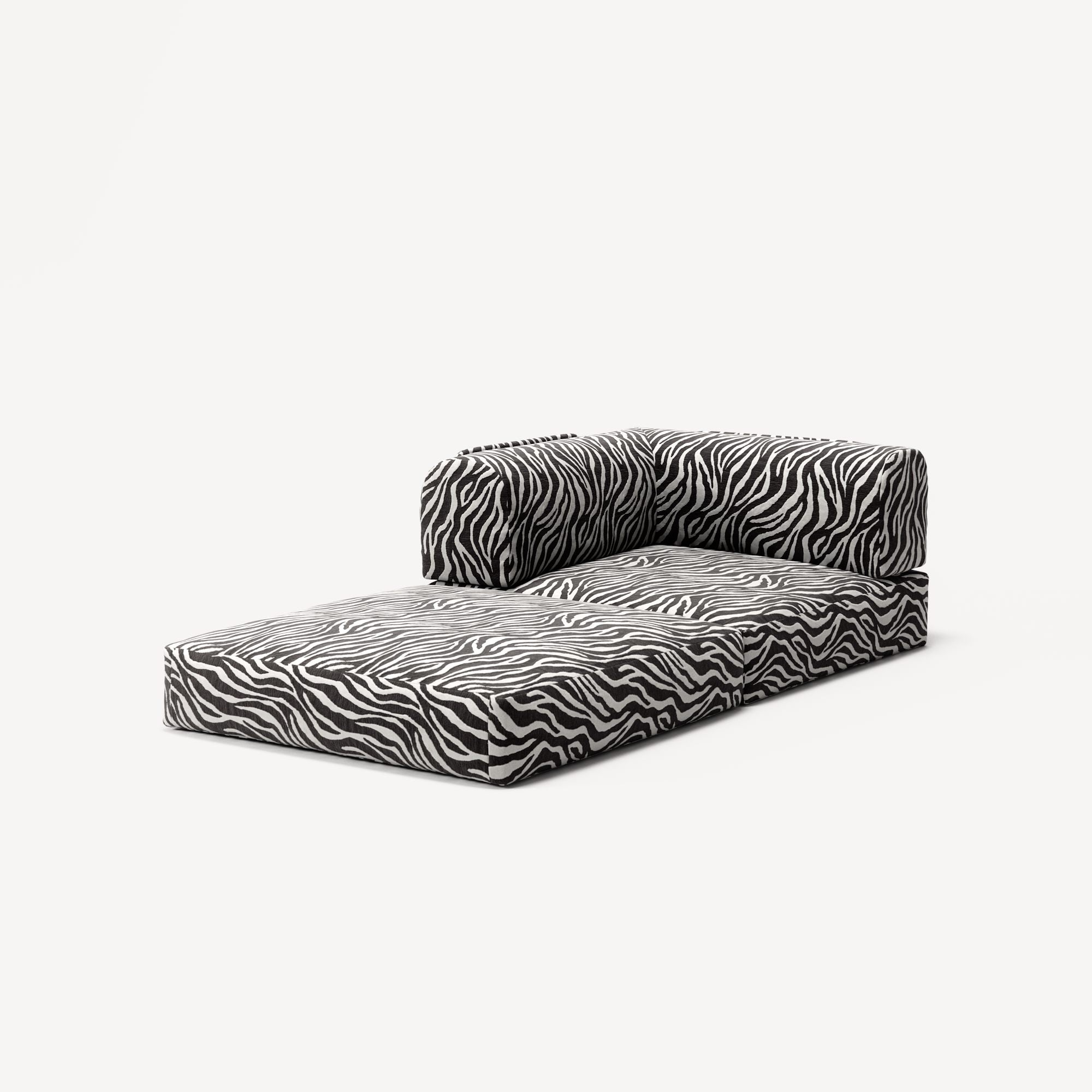 LUNA - Corner - Chenille Jacquard Zebra Black White