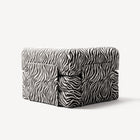 LUNA - Corner - Chenille Jacquard Zebra Black White