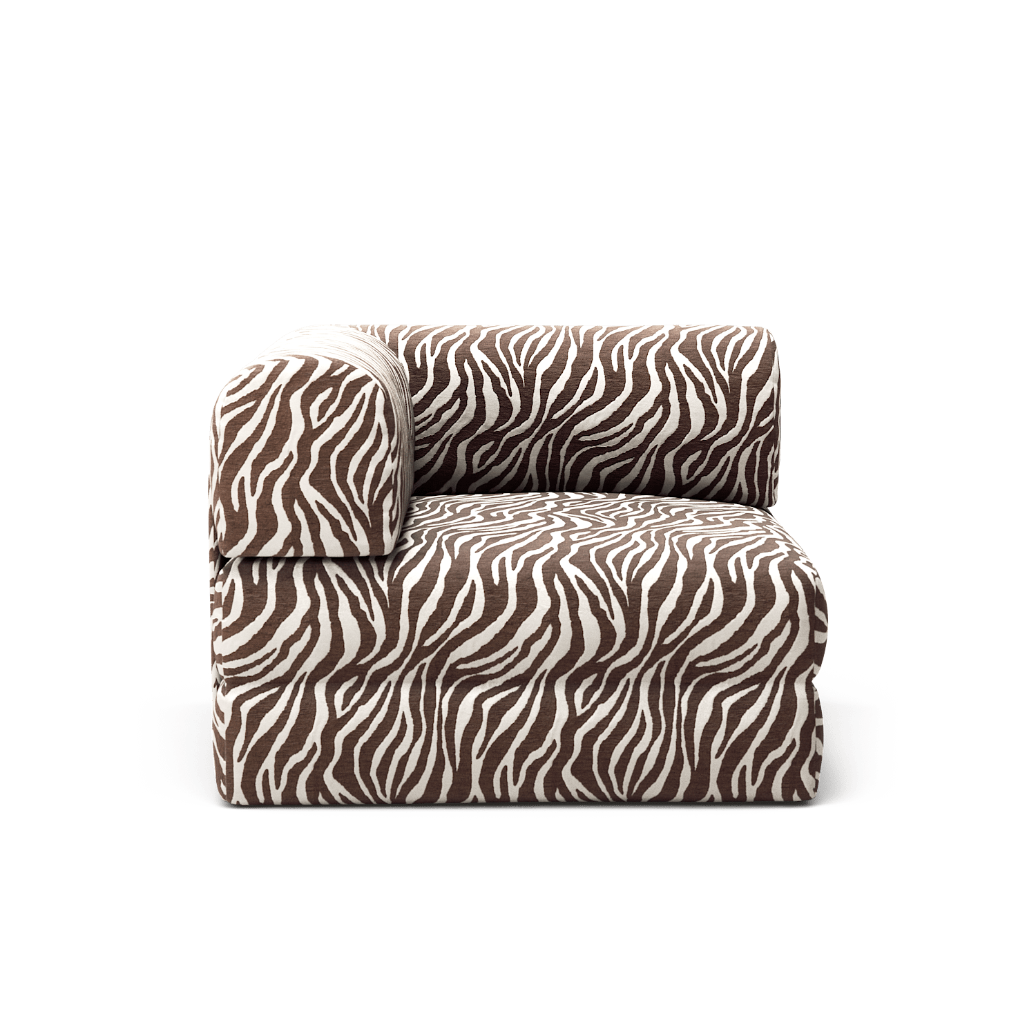 LUNA - Corner - Chenille Jacquard Zebra Brown White
