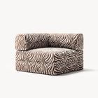 LUNA - Corner - Chenille Jacquard Zebra Brown White