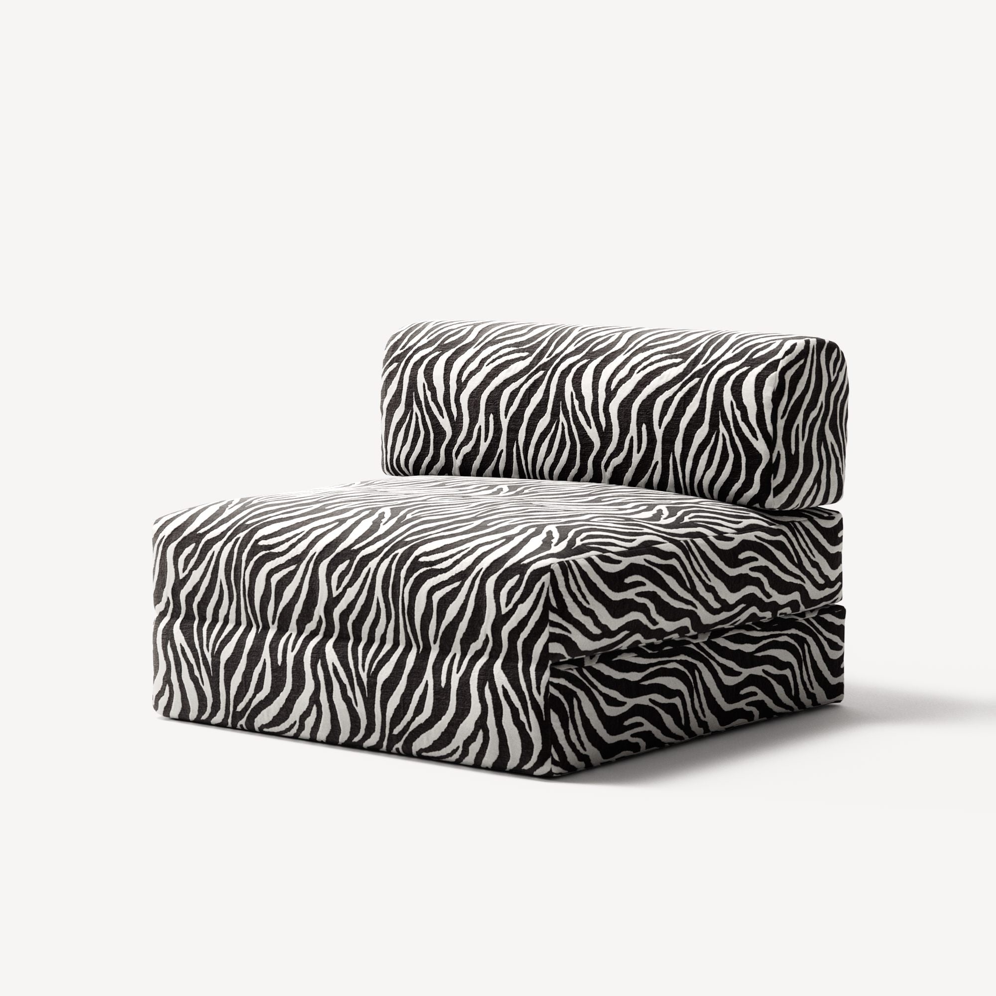 LUNA - Seat - Chenille Jacquard Zebra Black White