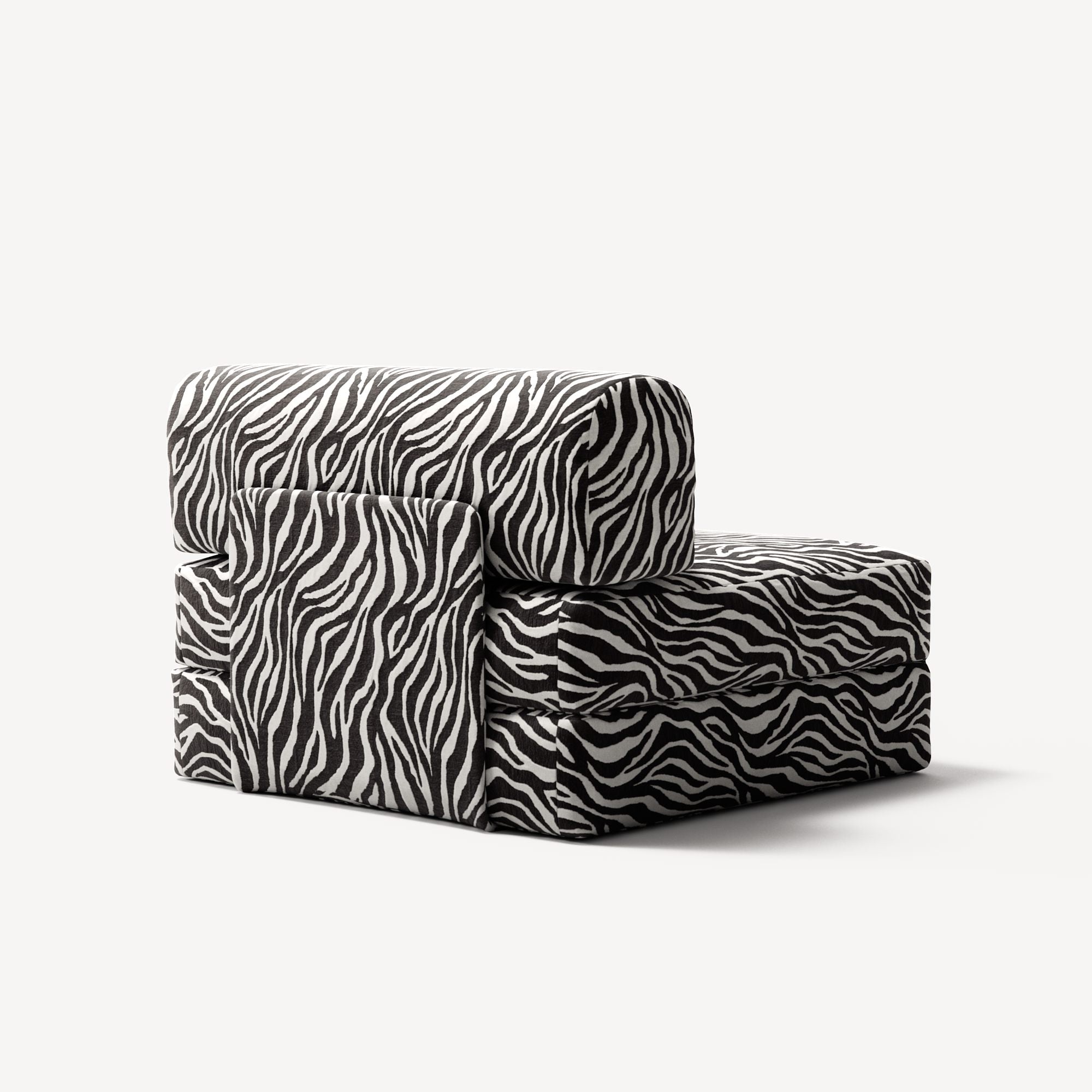 LUNA - Seat - Chenille Jacquard Zebra Black White