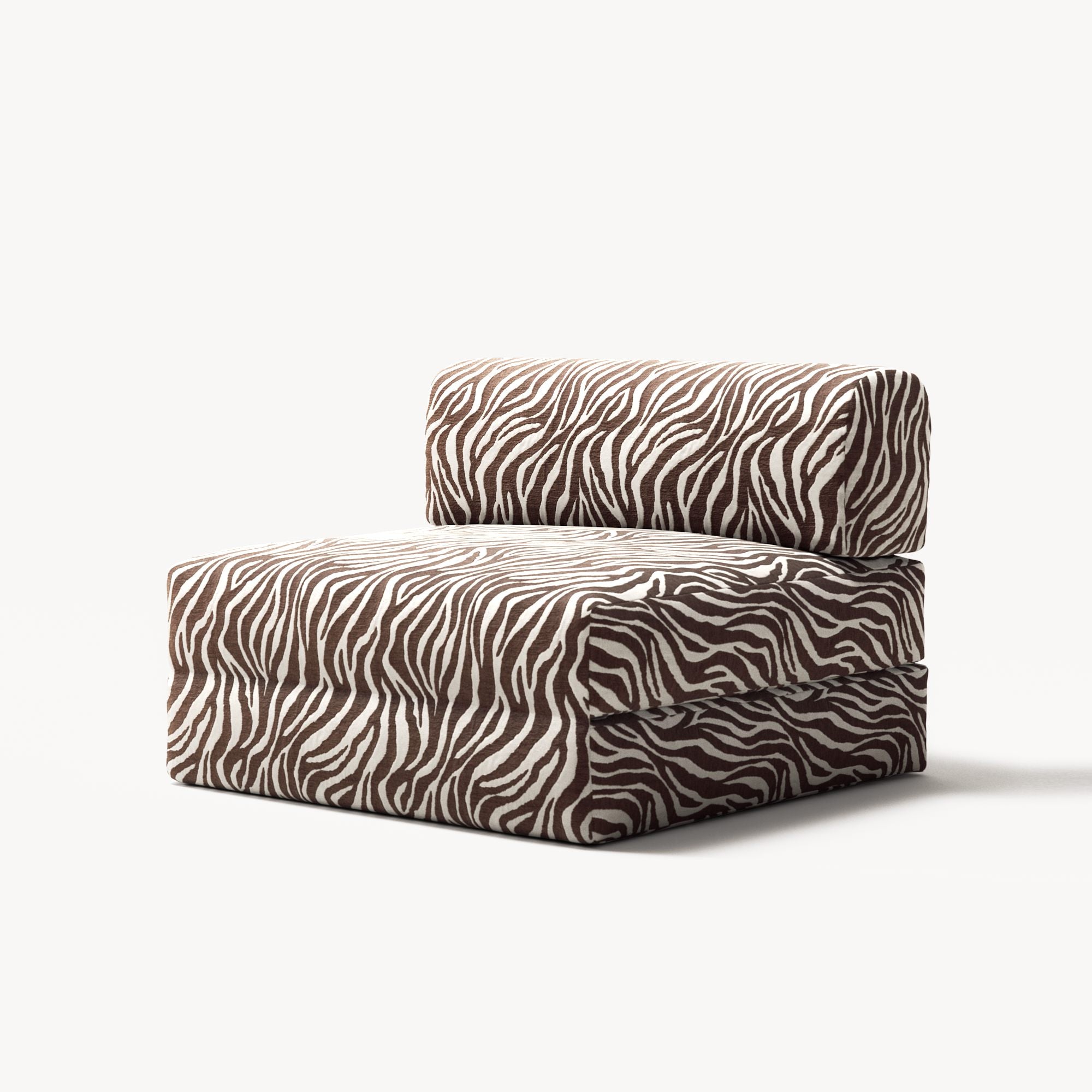 LUNA - Seat - Chenille Jacquard Zebra Brown White