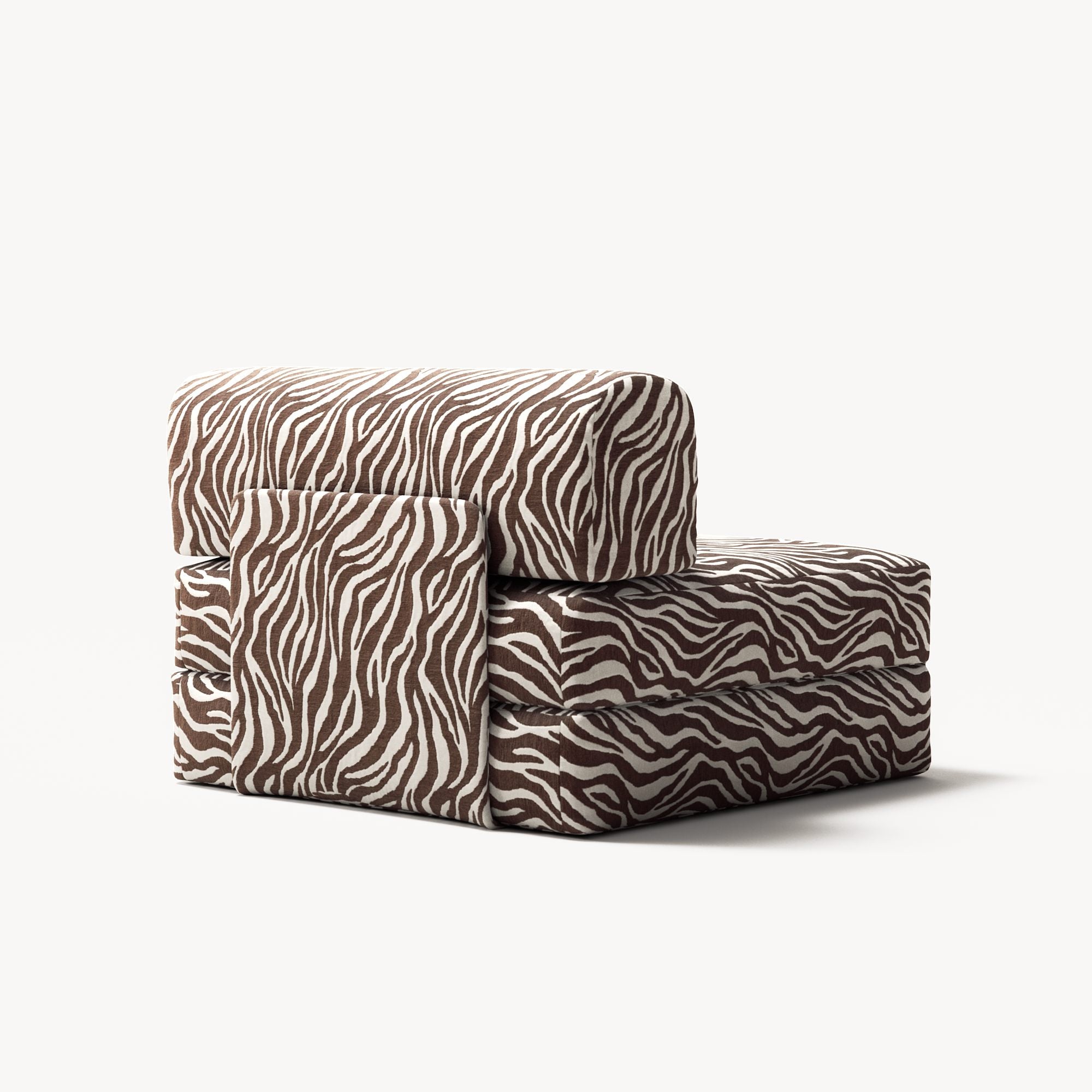 LUNA - Seat - Chenille Jacquard Zebra Brown White