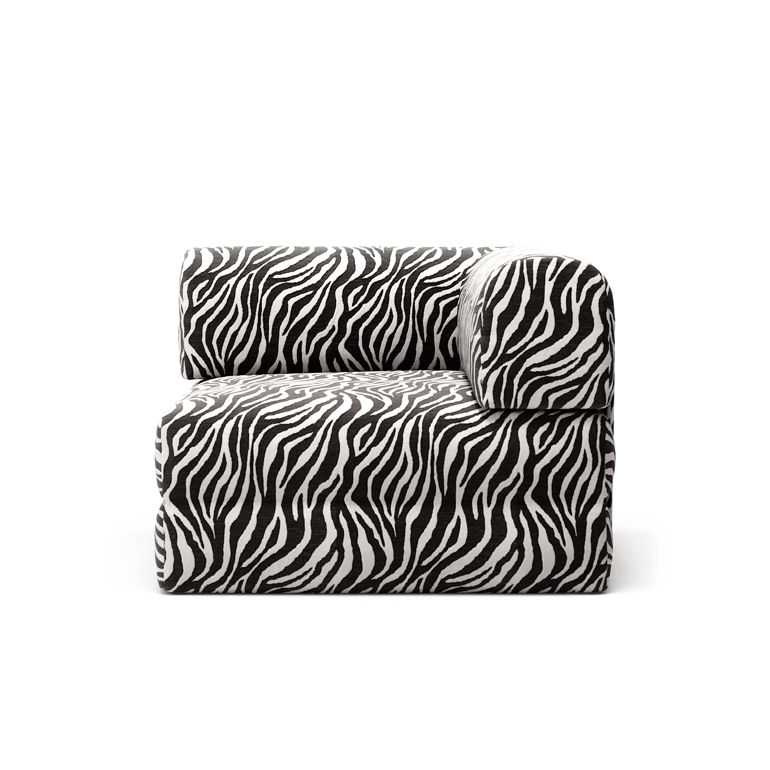 LUNA - Corner - Chenille Jacquard Zebra Black White