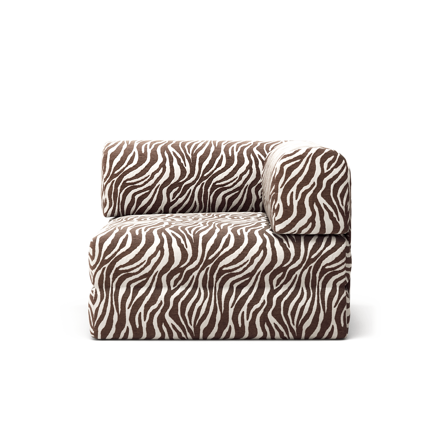 LUNA - Corner - Chenille Jacquard Zebra Brown White