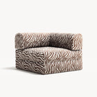 LUNA - Corner - Chenille Jacquard Zebra Brown White