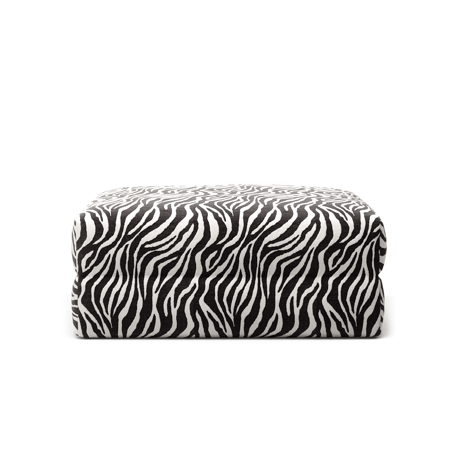 LUNA - Pouf - Chenille Jacquard Zebra Black White