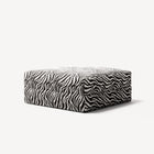 LUNA - Pouf - Chenille Jacquard Zebra Black White